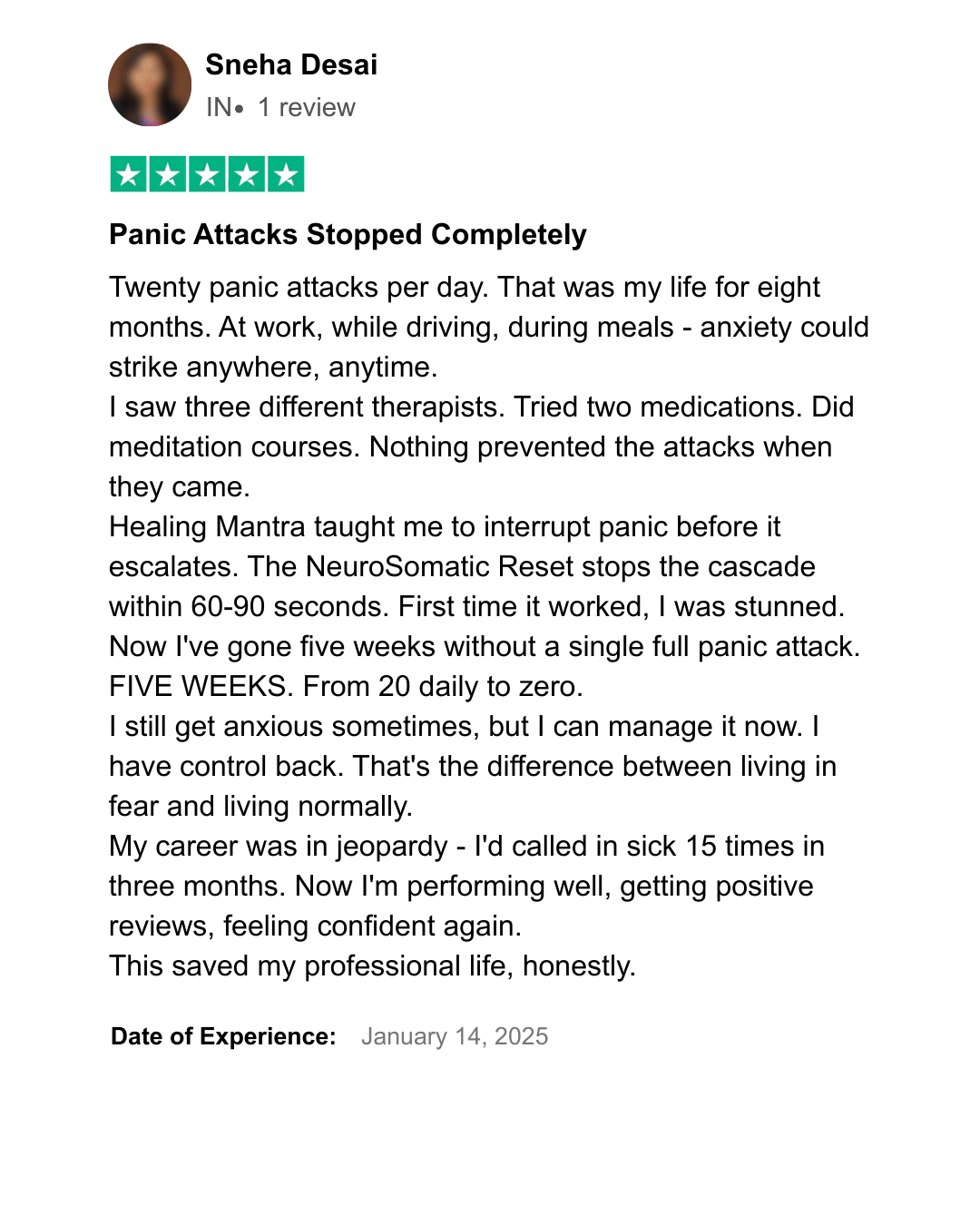 Healing Mantra Testimonial 14