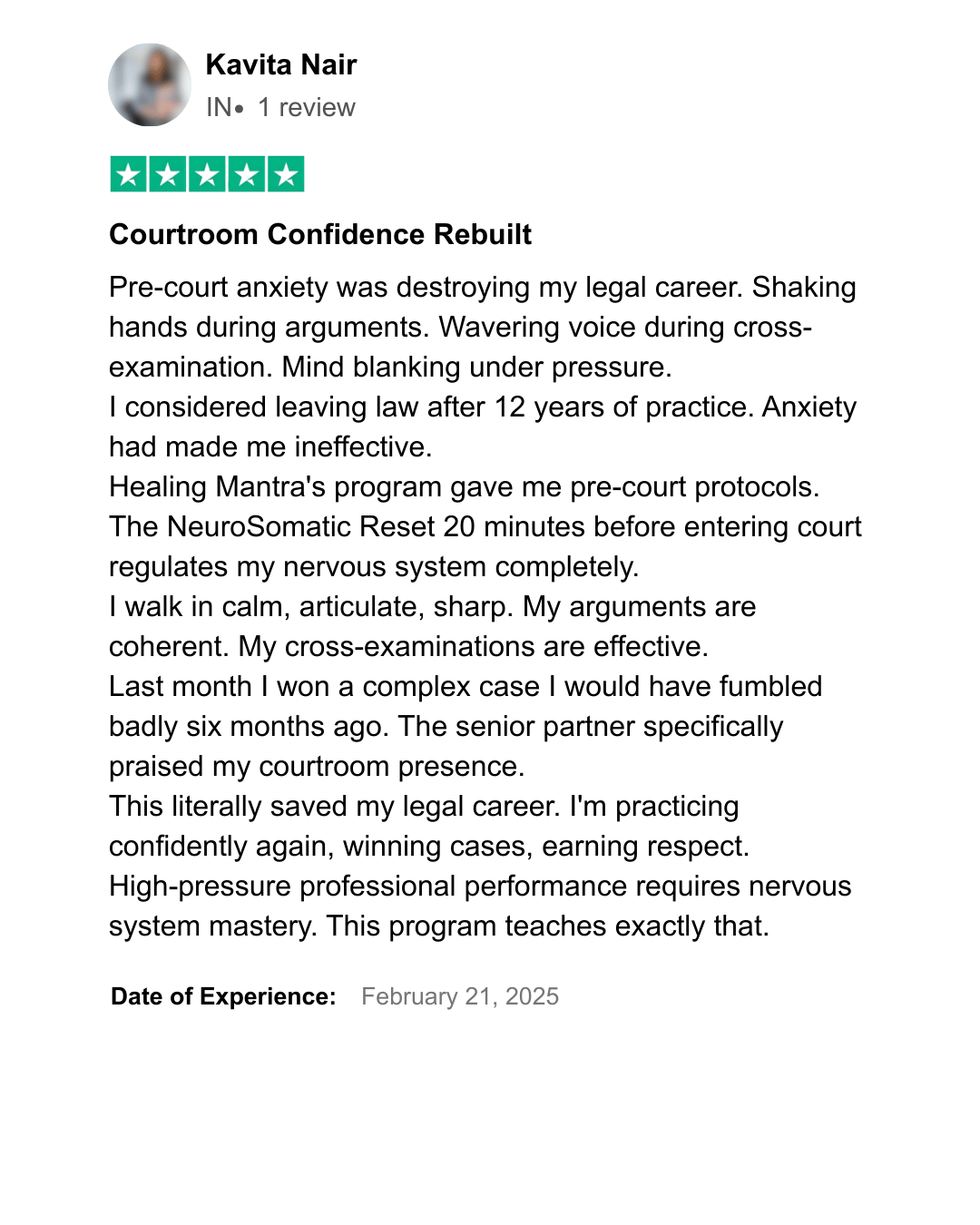 Healing Mantra Testimonial 19