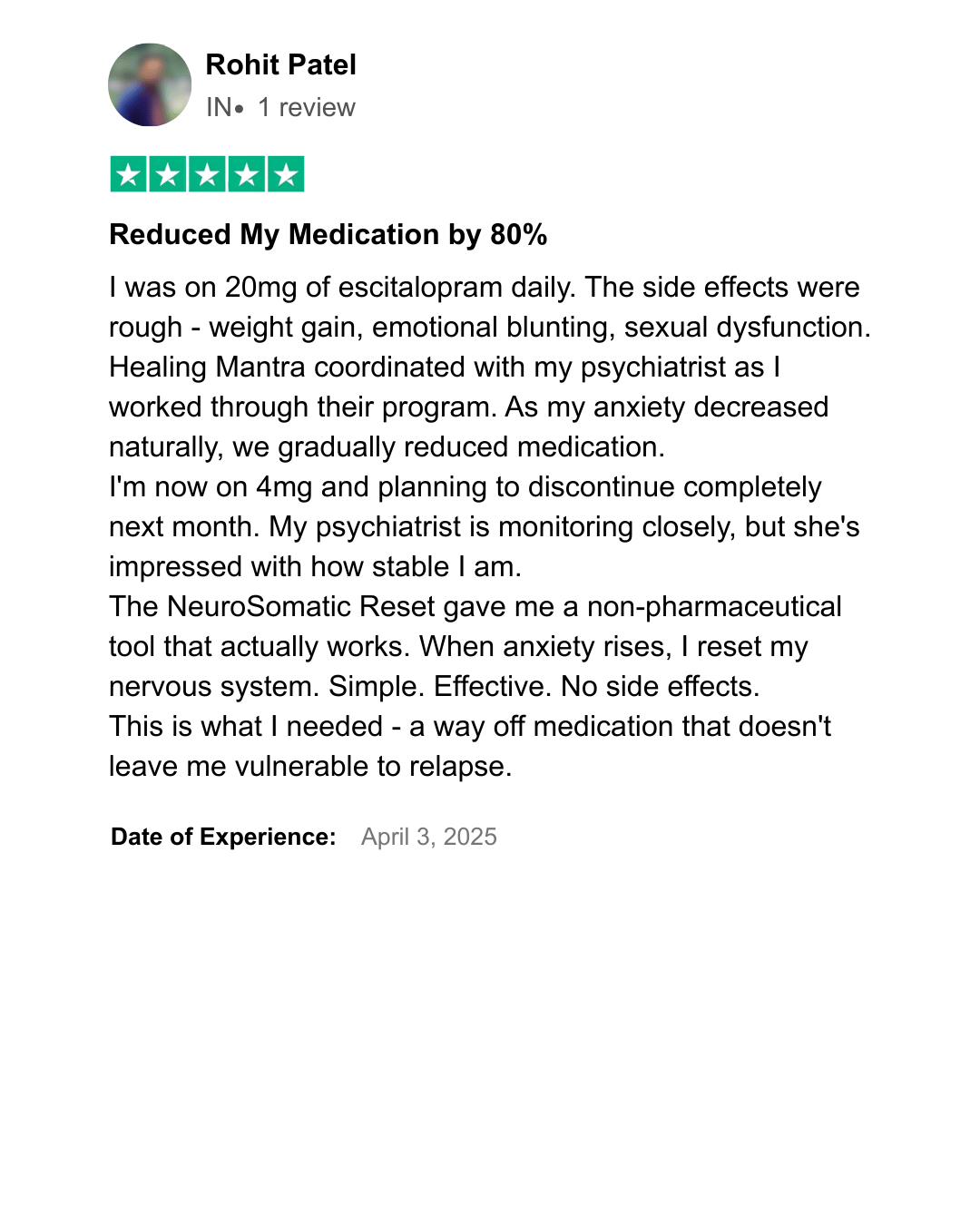 Healing Mantra Testimonial 23