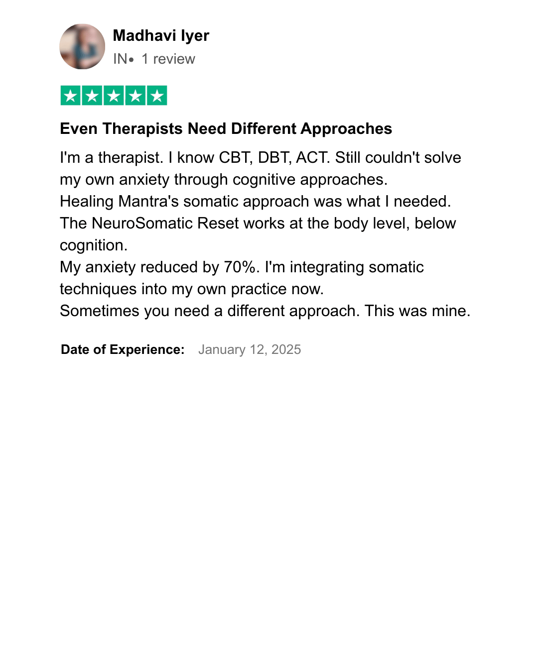 Healing Mantra Testimonial 40