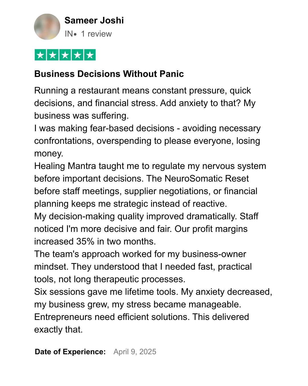 Healing Mantra Testimonial 35