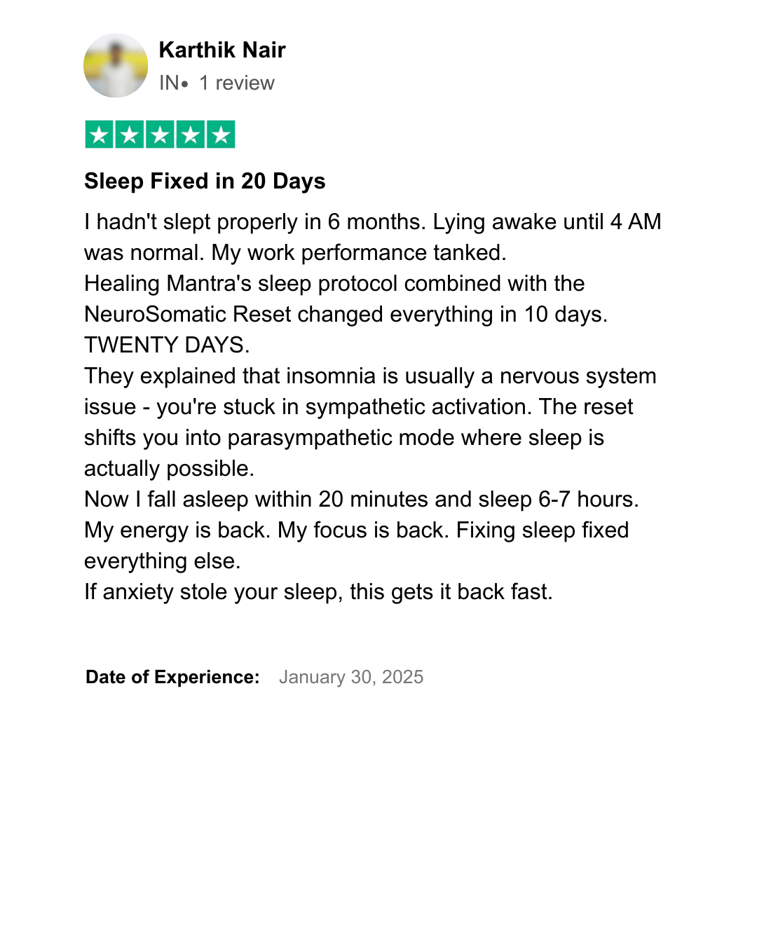 Healing Mantra Testimonial 25