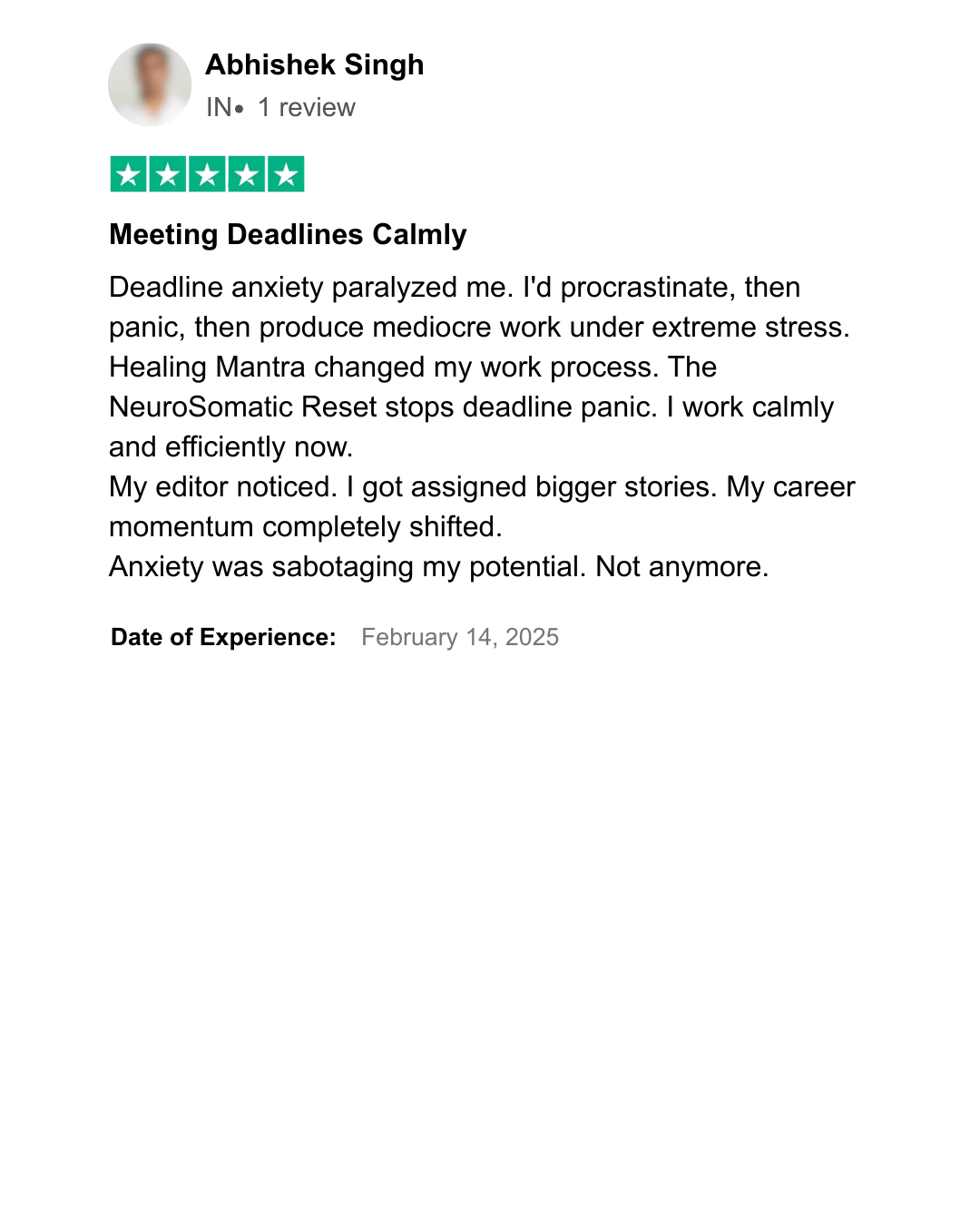 Healing Mantra Testimonial 22