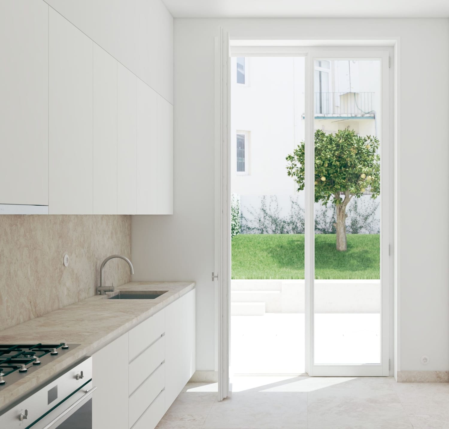 Cozinha equipada com eletrodomésticos SMEG no Andaluz 11