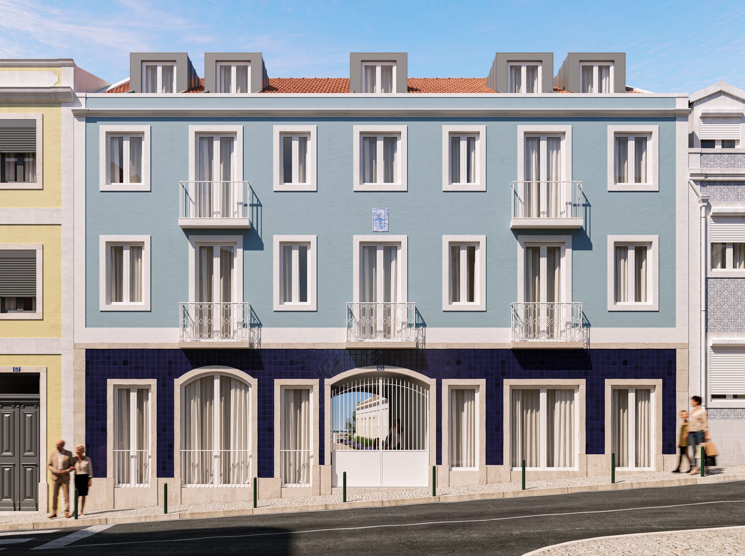 Fachada do empreendimento Barão 65 no centro de Lisboa