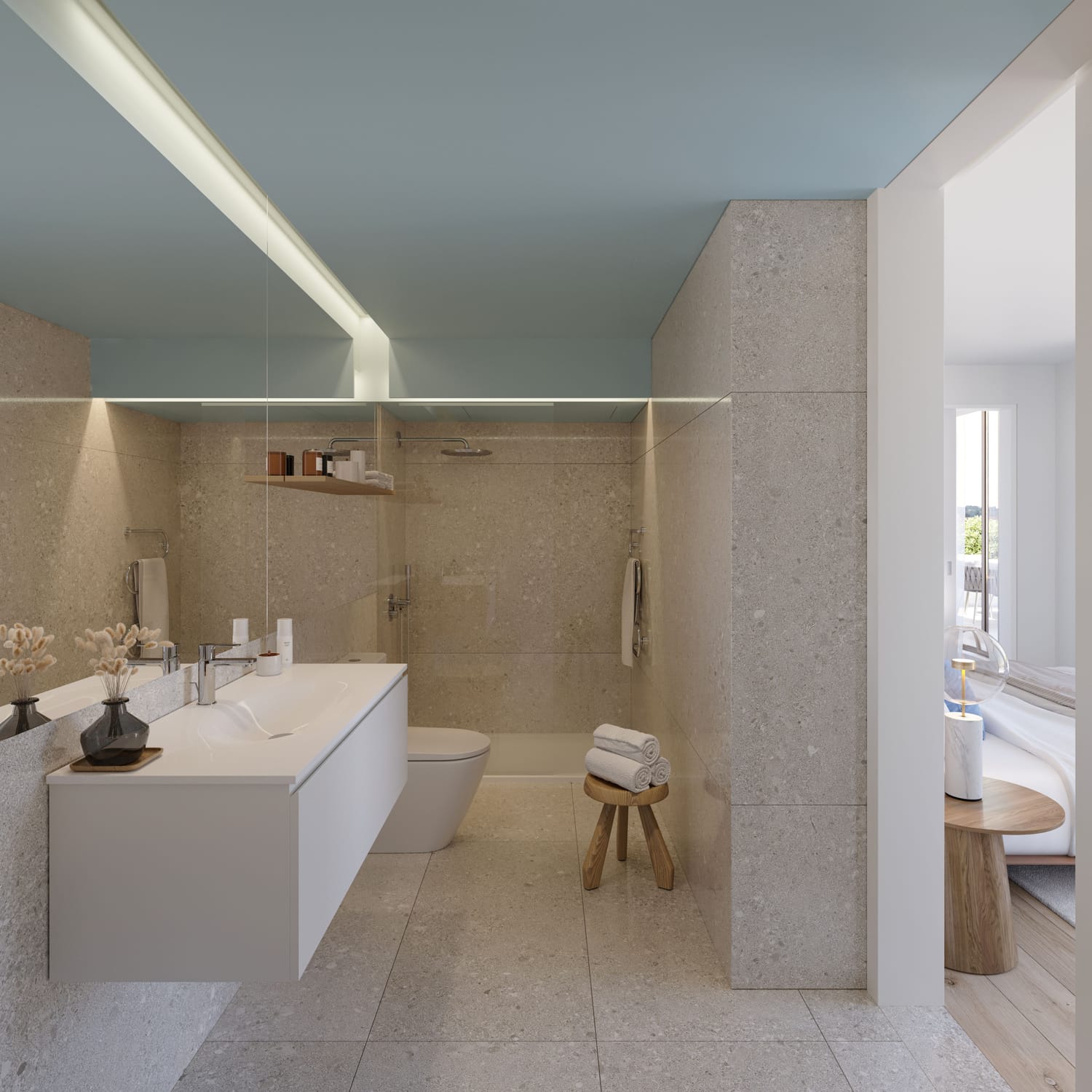 Casa de banho moderna do empreendimento COPA Cool Living em Lisboa