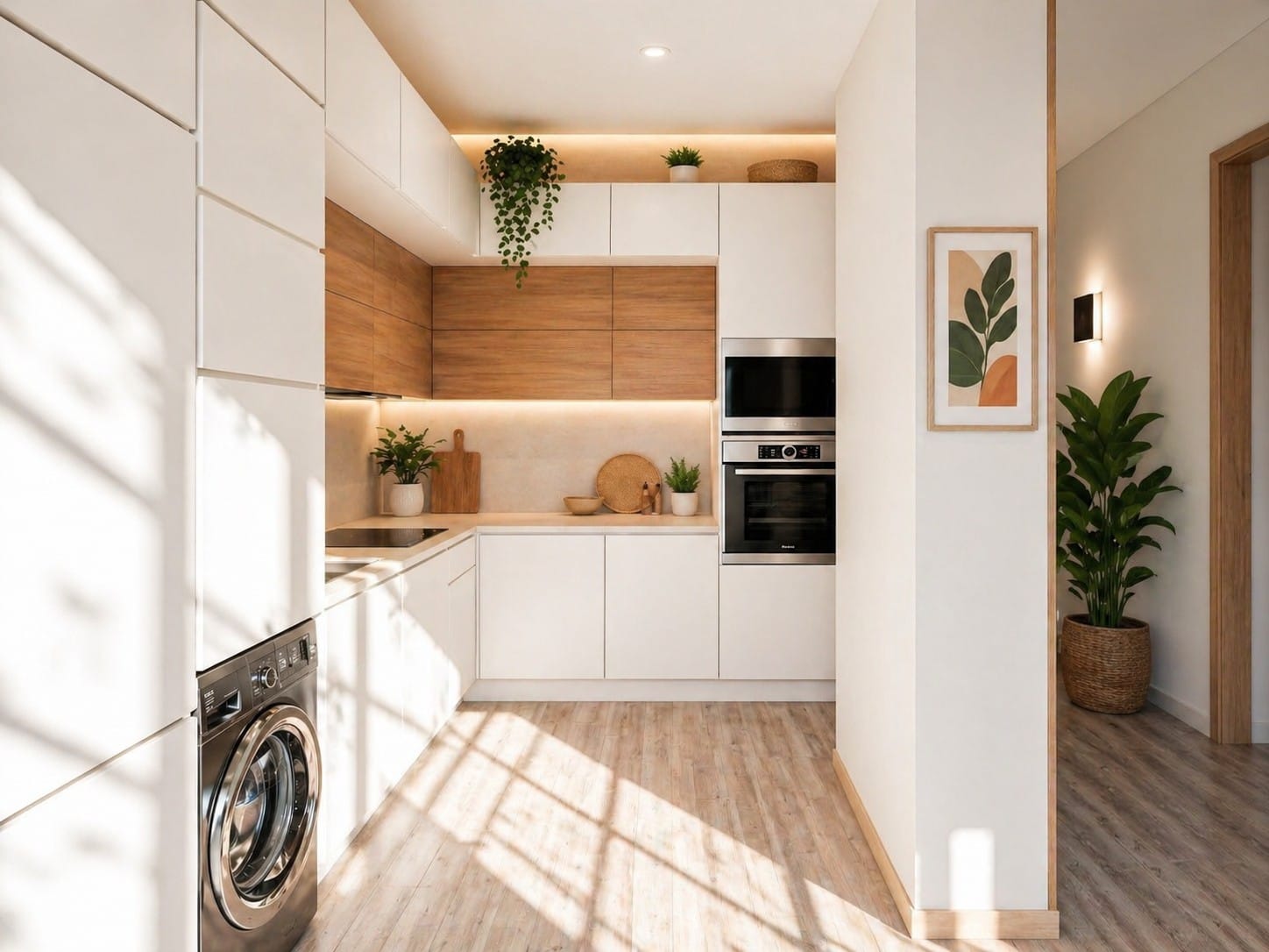 Cozinha equipada com eletrodomésticos Bosch no Laranjeyras Residence