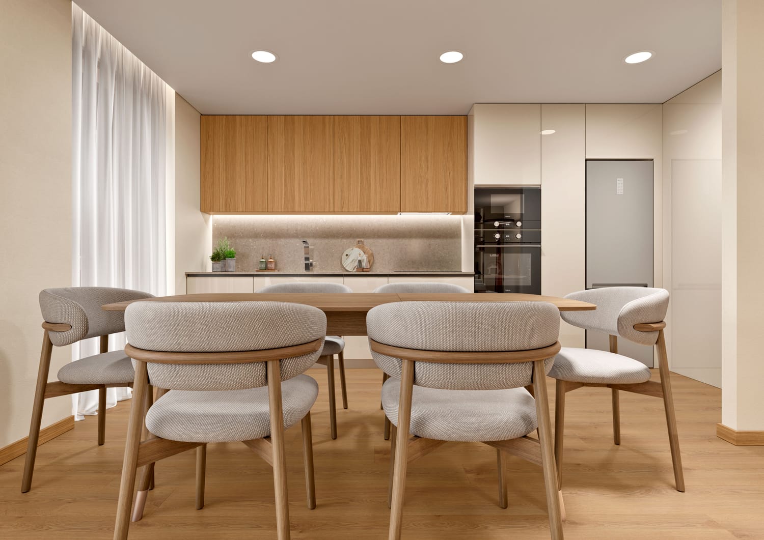 Sala moderna de apartamento no Varandas do Moínho em Vialonga