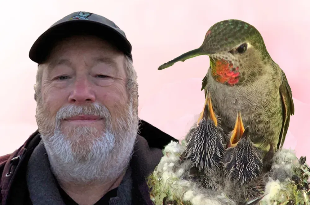 A historic 1960s photo of Eric Pittman as a child in Moscow with his mother. Taken by his father, a landscape documentarian, this "spy photo" disguised as a family portrait represents the documentary roots and 'quiet attention' that define Eric’s later work as a hummingbird filmmaker and naturalist.