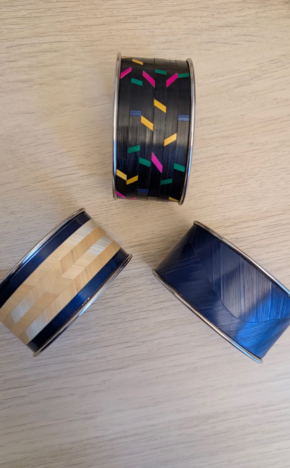 bracelets marqueterie de paille reflets