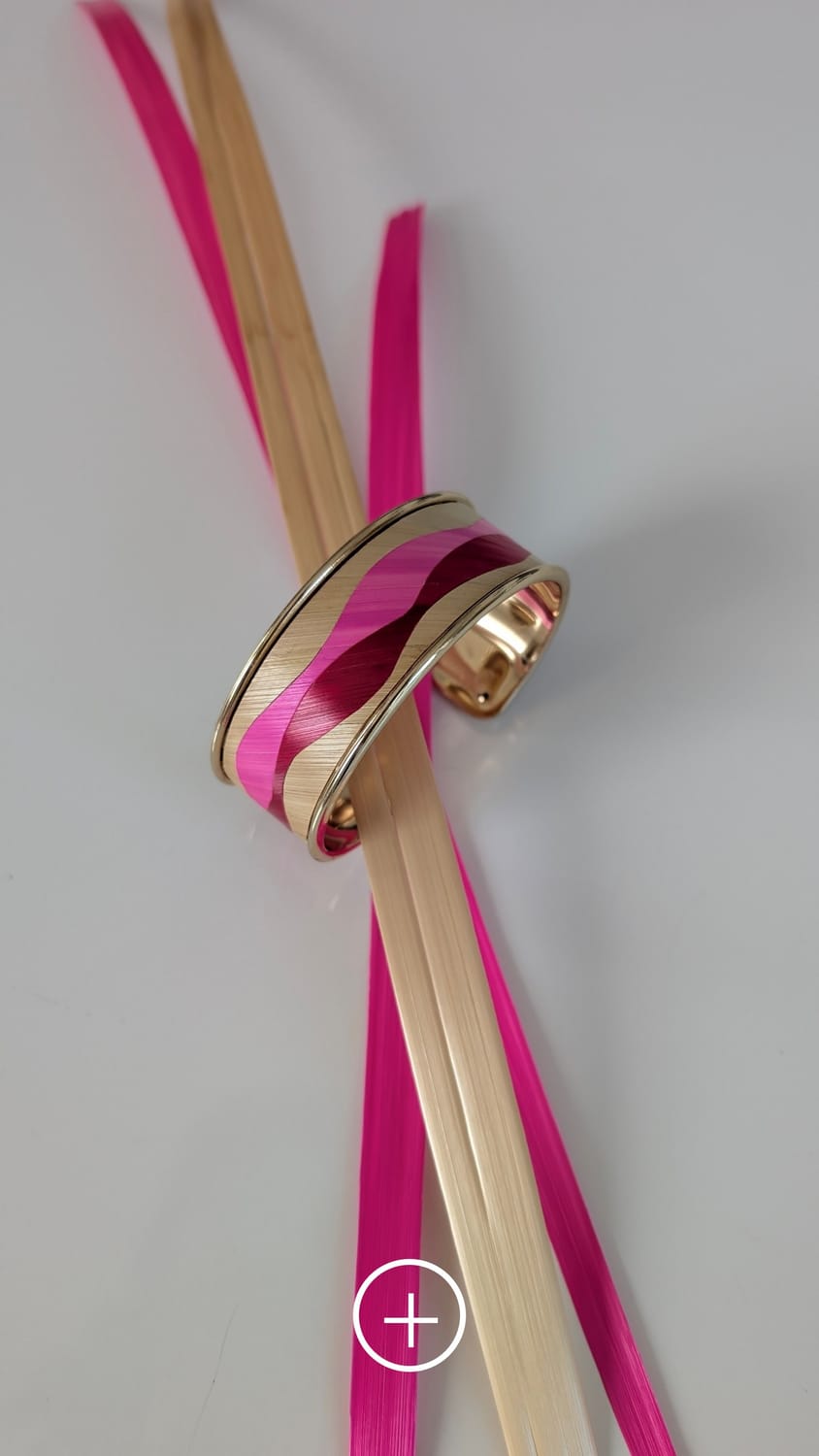 marqueterie de paille, bracelet, design contemporain