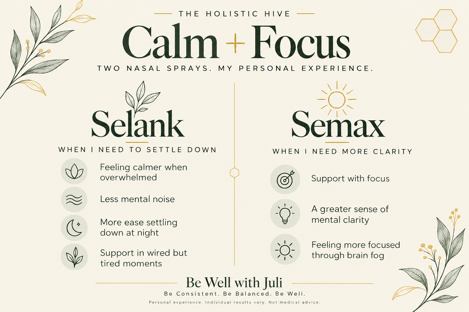 Selank vs Semax: Juli&rsquo;s personal experience with calm and focus