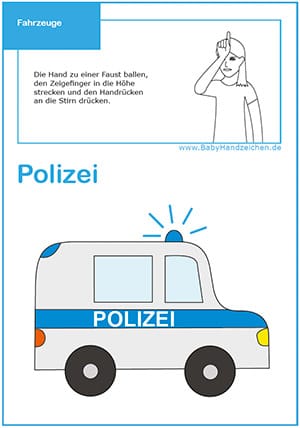 BabyHandzeichen für Polizei