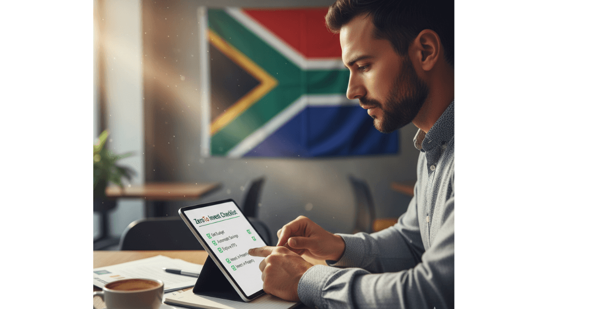 Entrepreneur using the Zero To Invest Checklist to build wealth in South Africa.