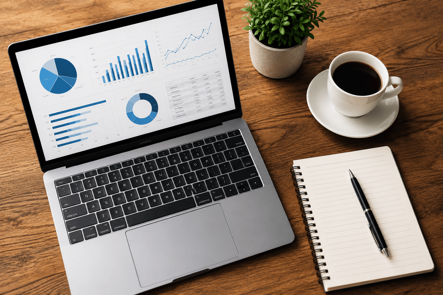 Professional remote workspace setup for digital marketing in South Africa.