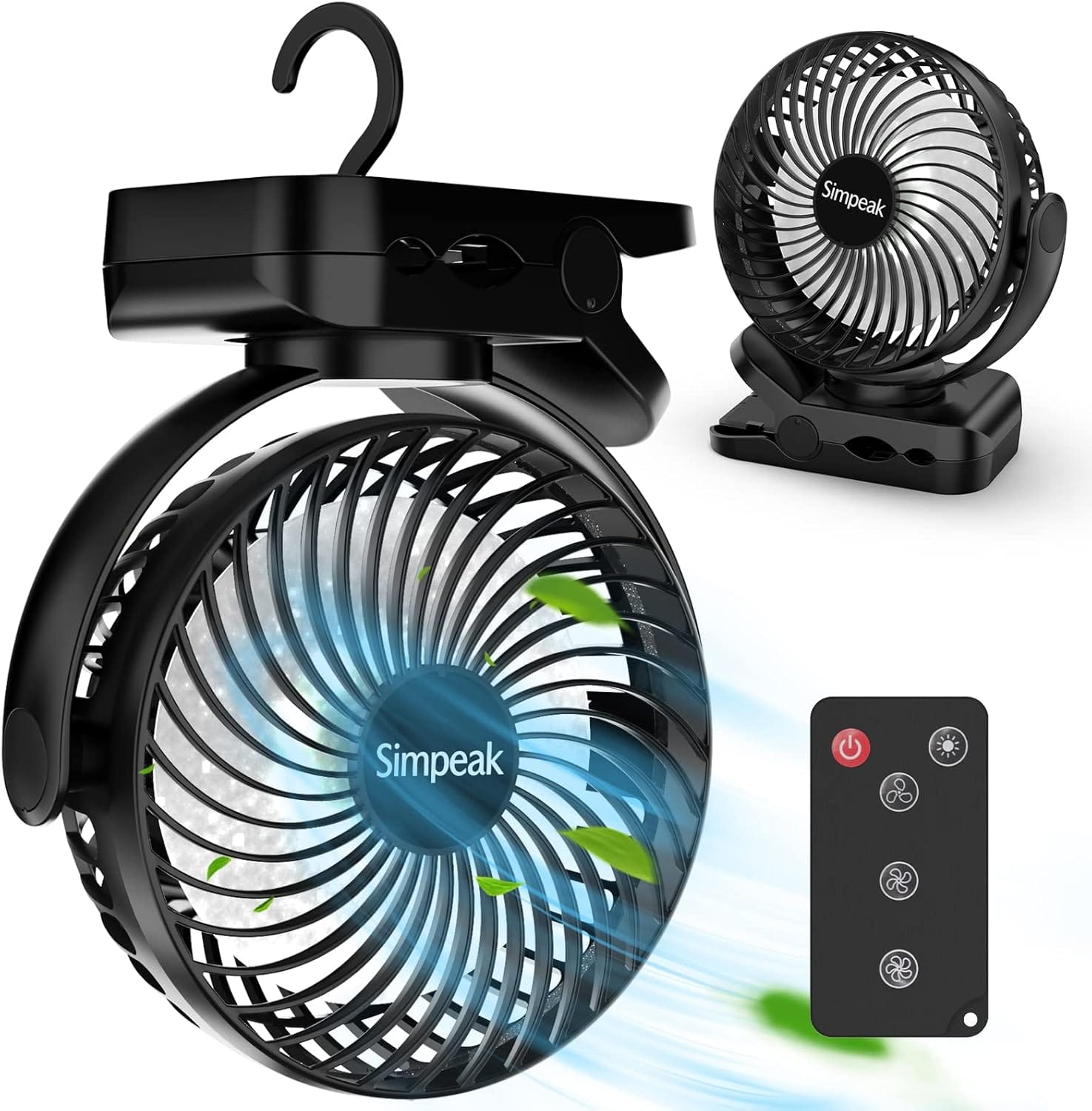 Simpeak Ventilateur USB 10 000 mAh rechargeable