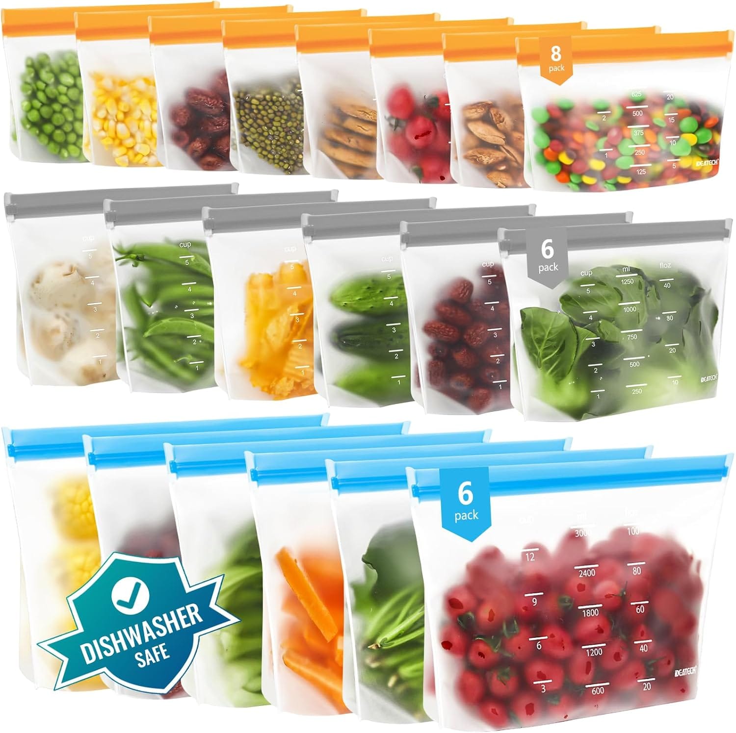 Sacs de rangement réutilisables et lavables