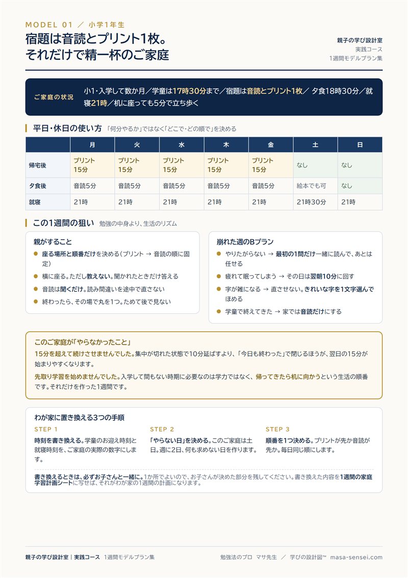 副教材3｜1週間モデルプラン集