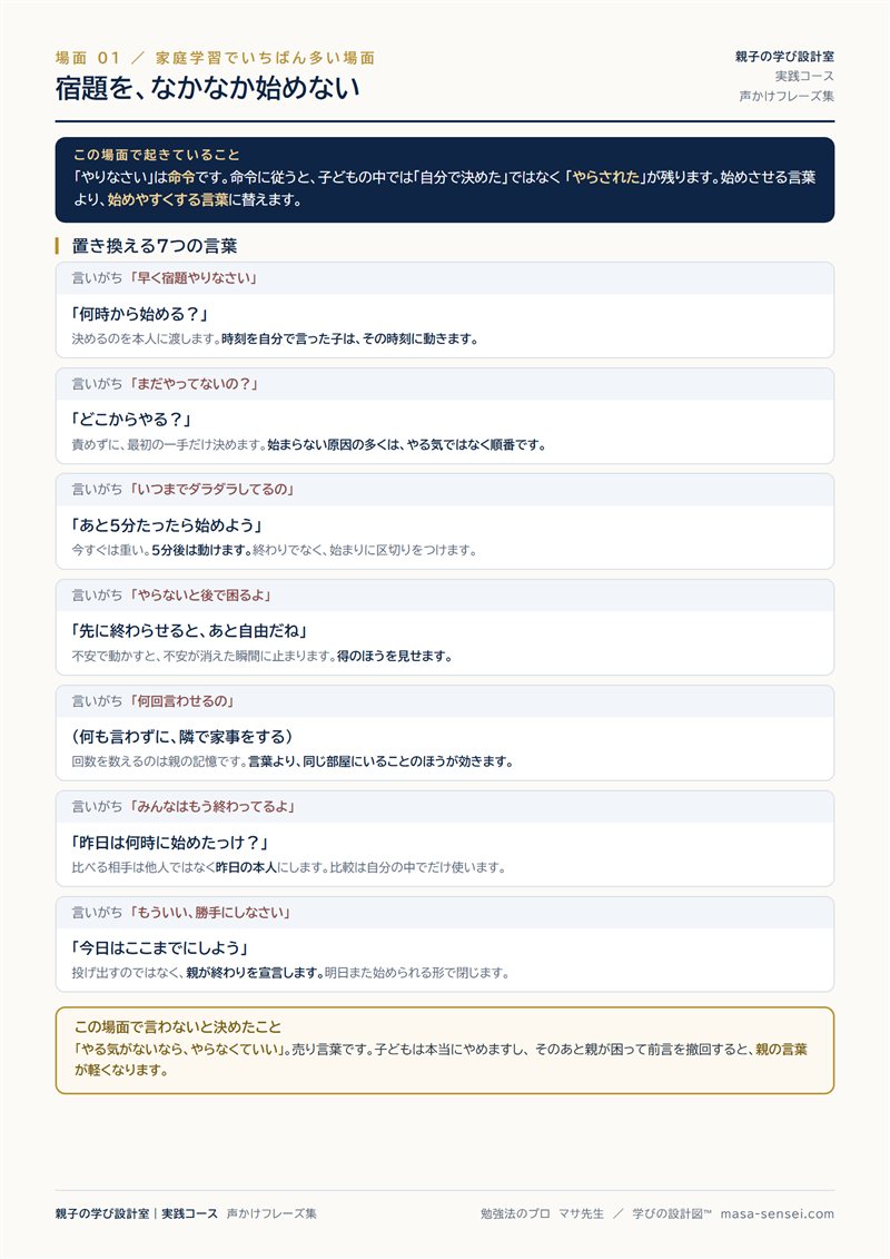 副教材4｜声かけフレーズ集