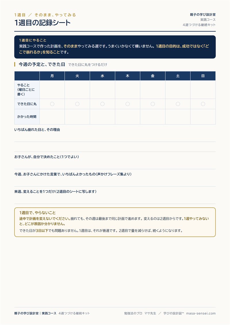 副教材6｜4週つづける継続キット
