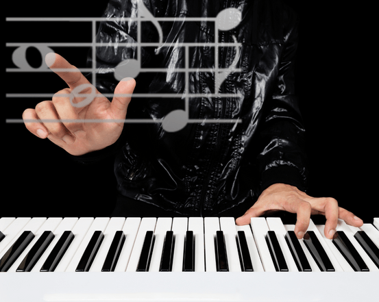 Songwriter at Piano - Sounds of Joy Music Studio