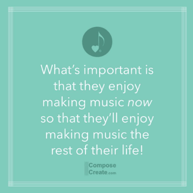 Slogan about importance of making music.  ComposeCreate.com  Sounds of Joy Music Studio.