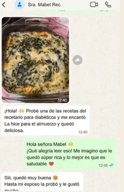 Testimonio de WhatsApp