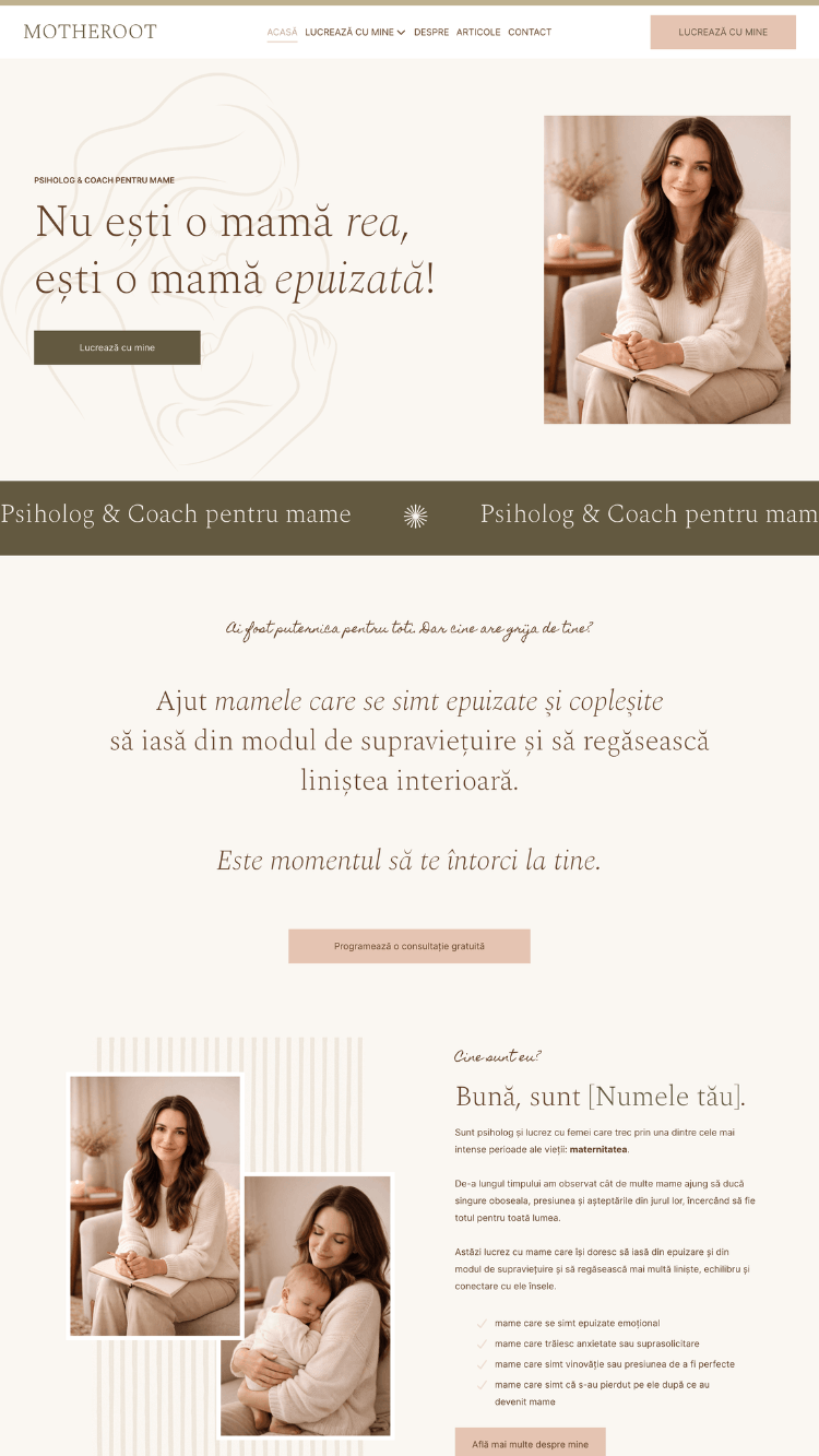 Motheroot Systeme.io Website Template 01