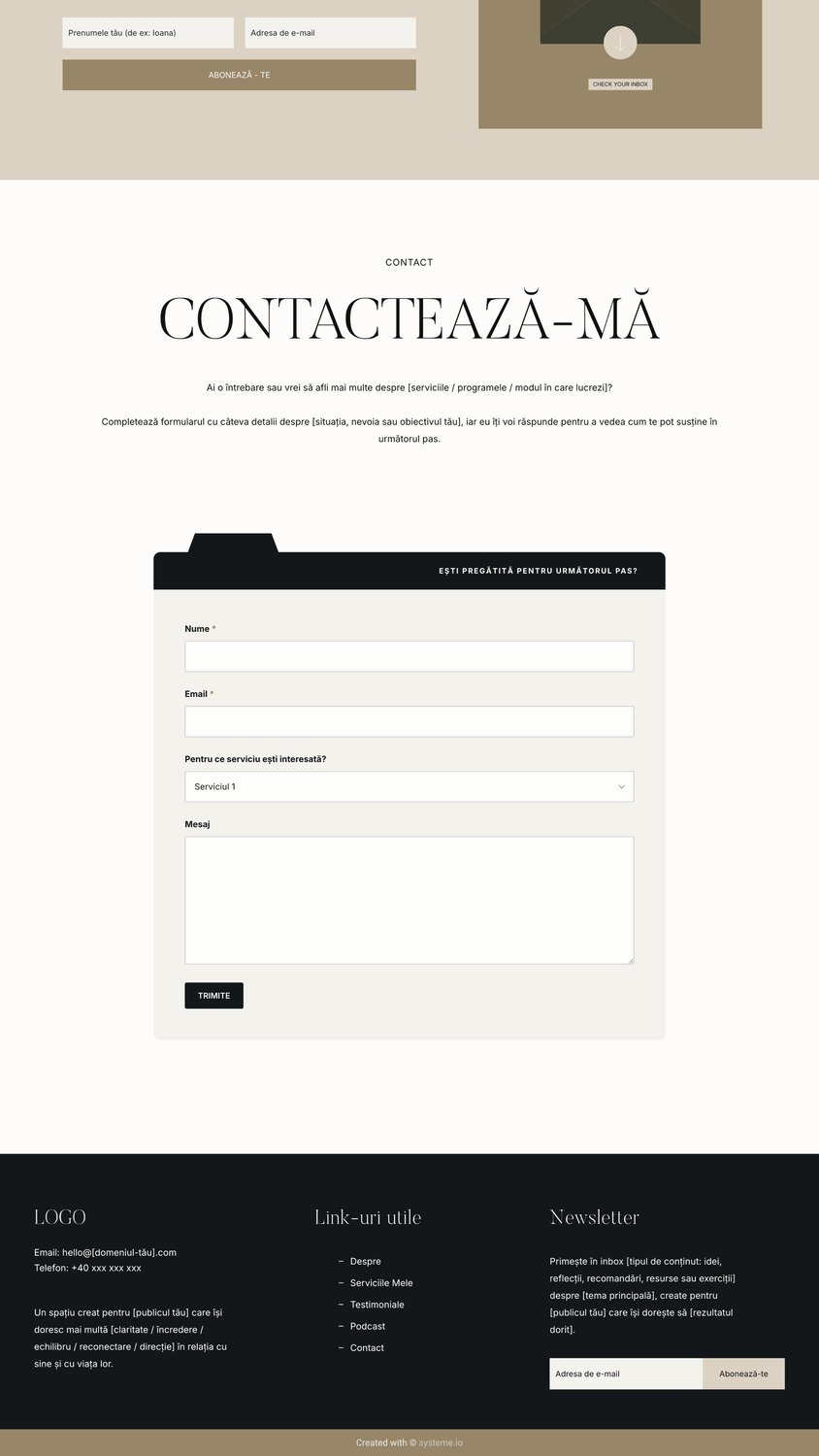 Universal Systeme.io One Page Website 06