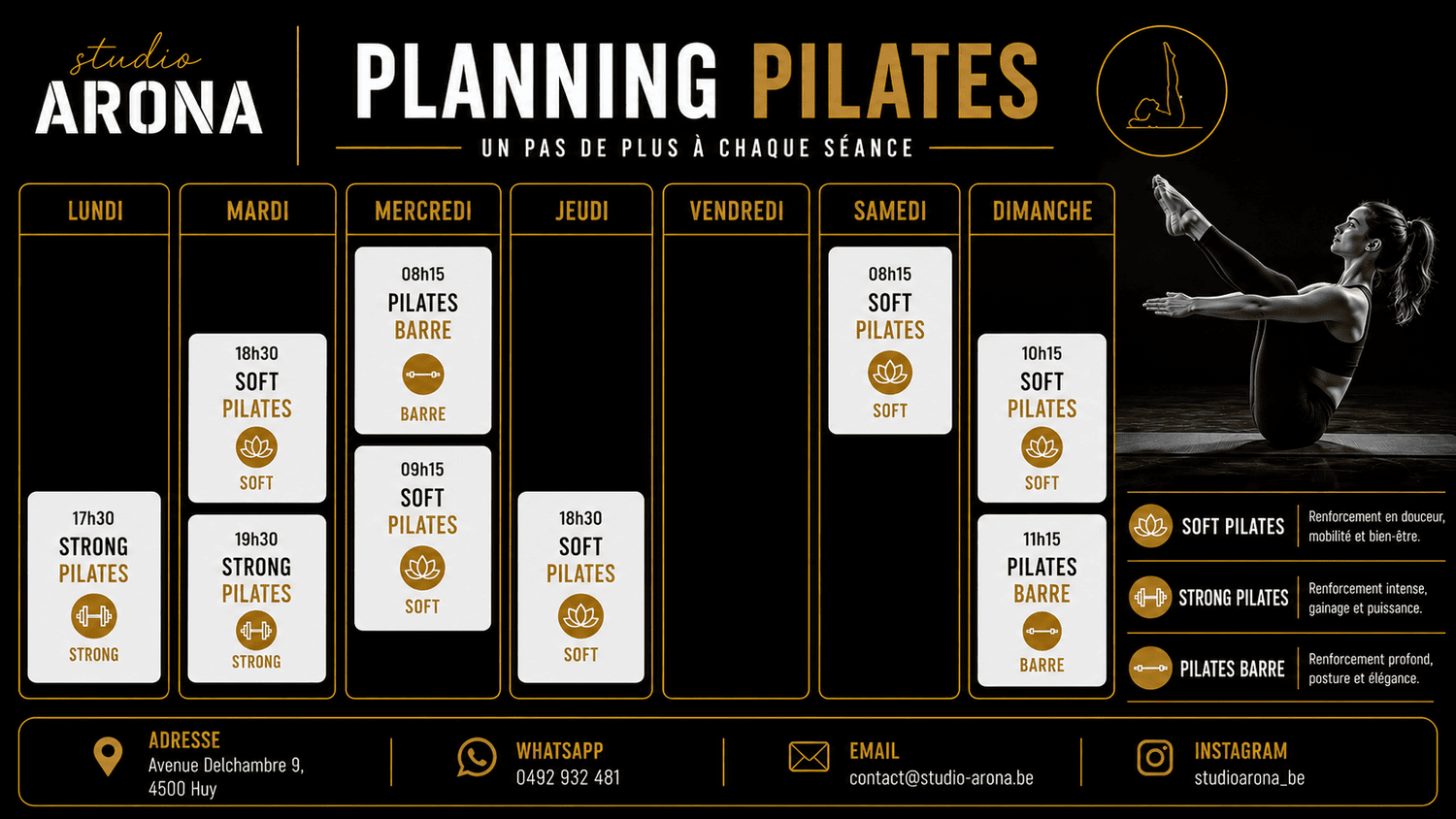 planning pilates studio arona huy