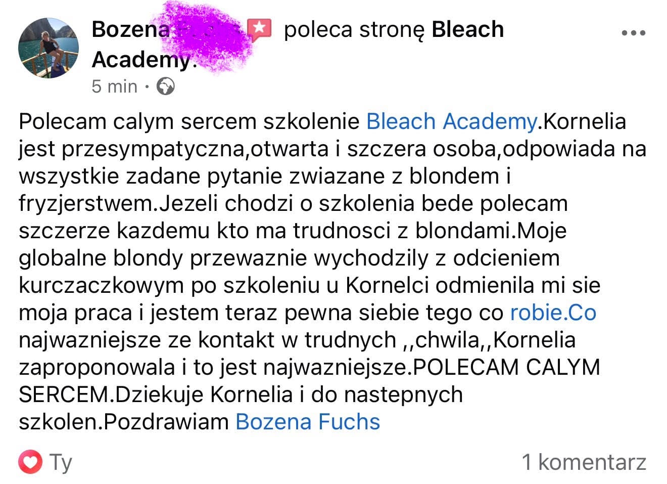 Opinia kursantki 6