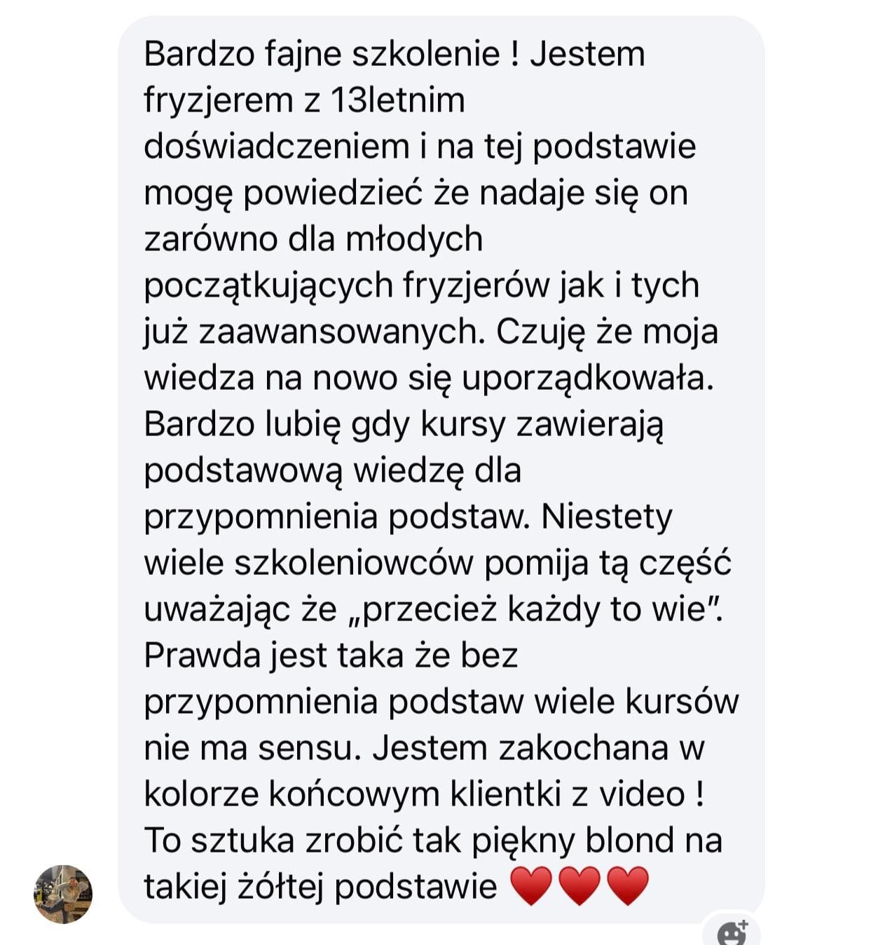 Opinia kursantki 2