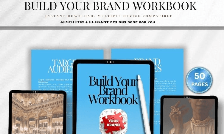 Build Your Brand Workbook | Clarify Your Vision, Voice & Audience | 50 Page Printable PDF