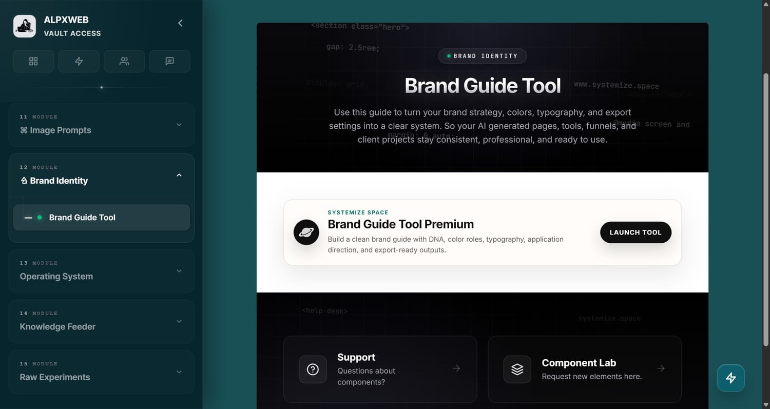 Systemize Space Brand Guide Tool for NotebookLM and Systeme.io AI output