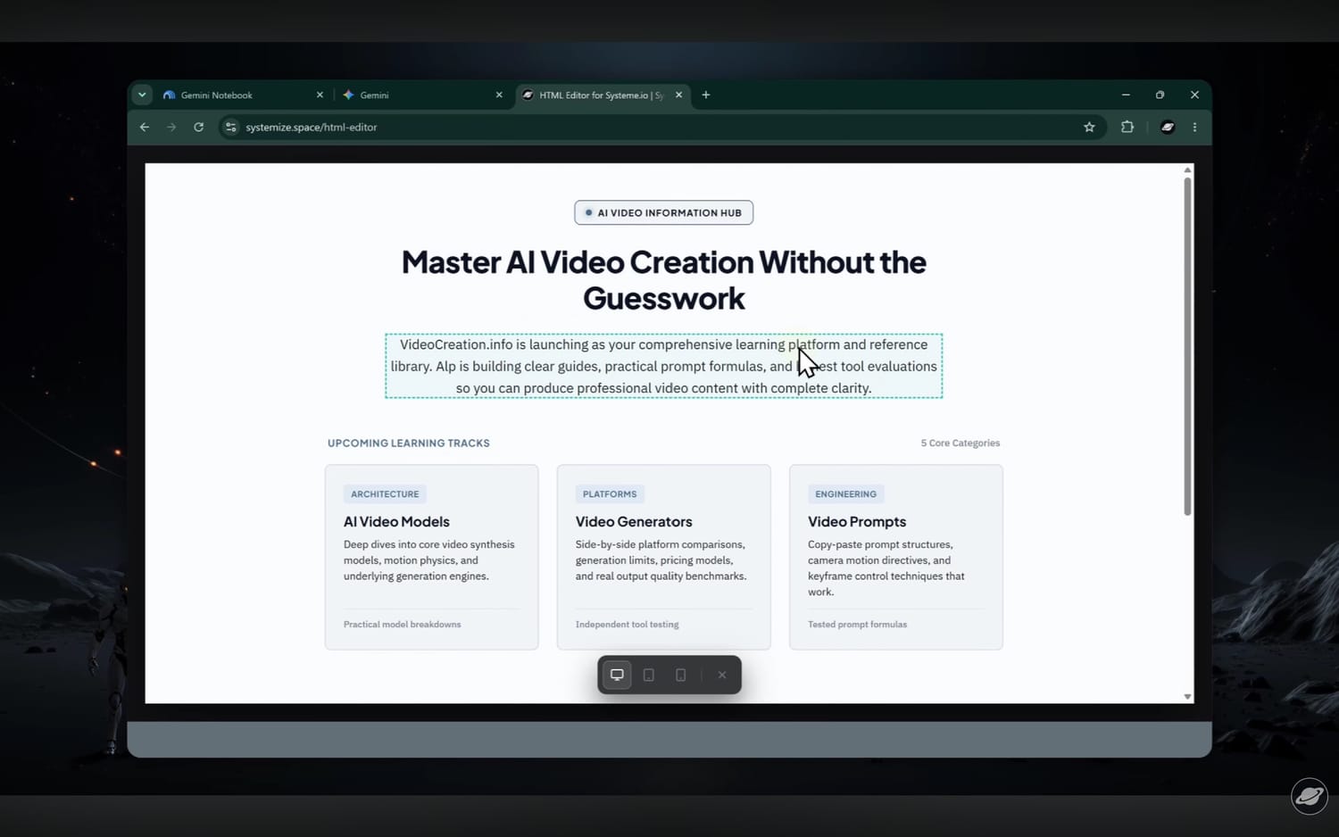 Testing code responsiveness on desktop and mobile