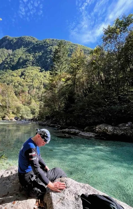 PK on a motorcycle journey, embodying the forward movement philosophy of the motorcycle mystic