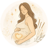 pregnant woman illustration representing pregnancy and postpartum care