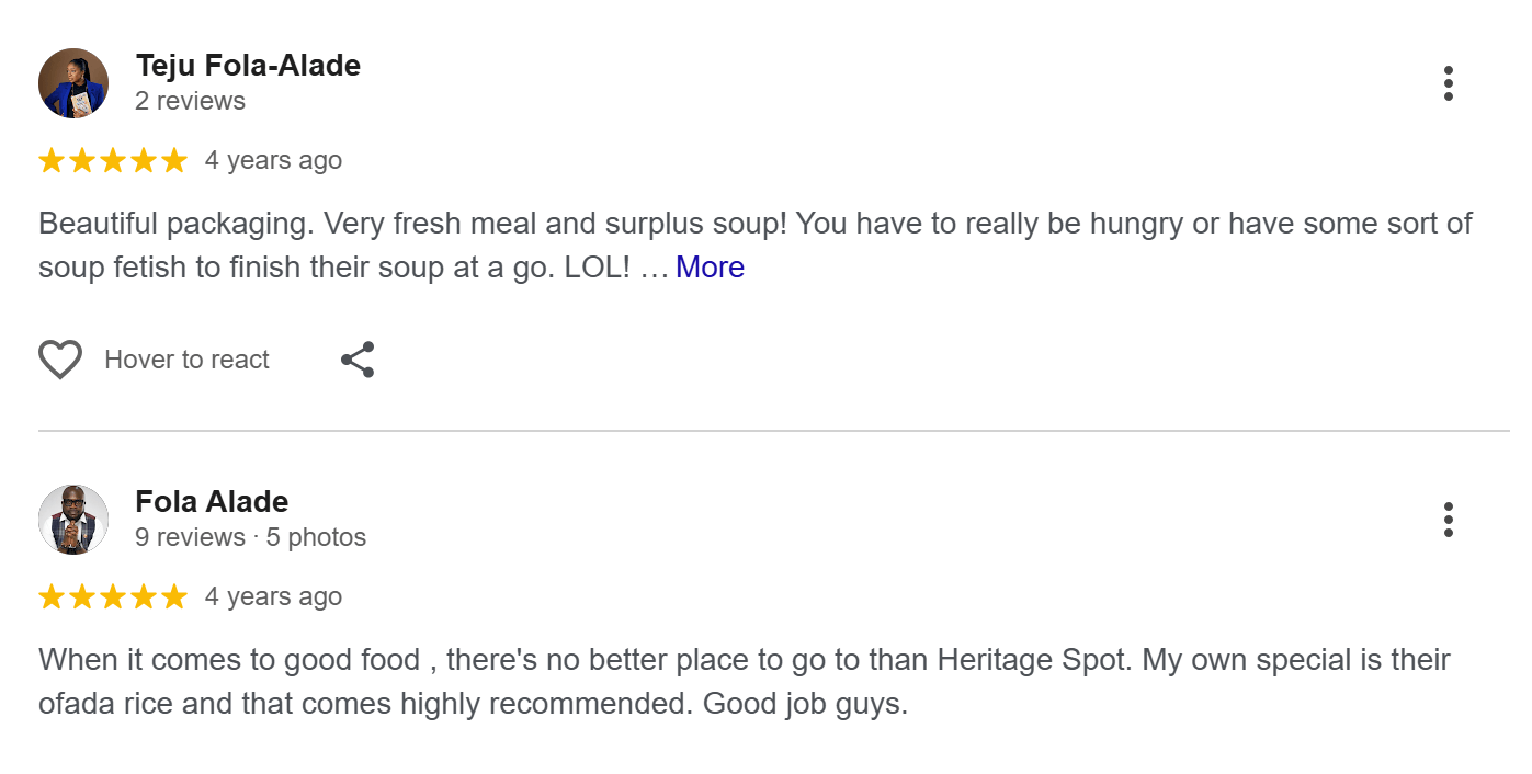 Customer review