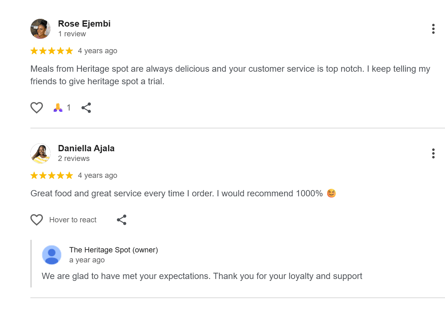 Customer review