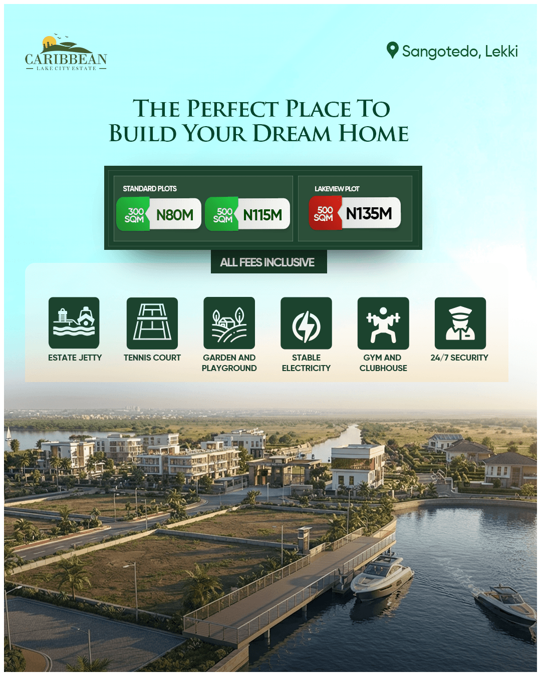 Caribbean Lake City Estate plot and price flyer