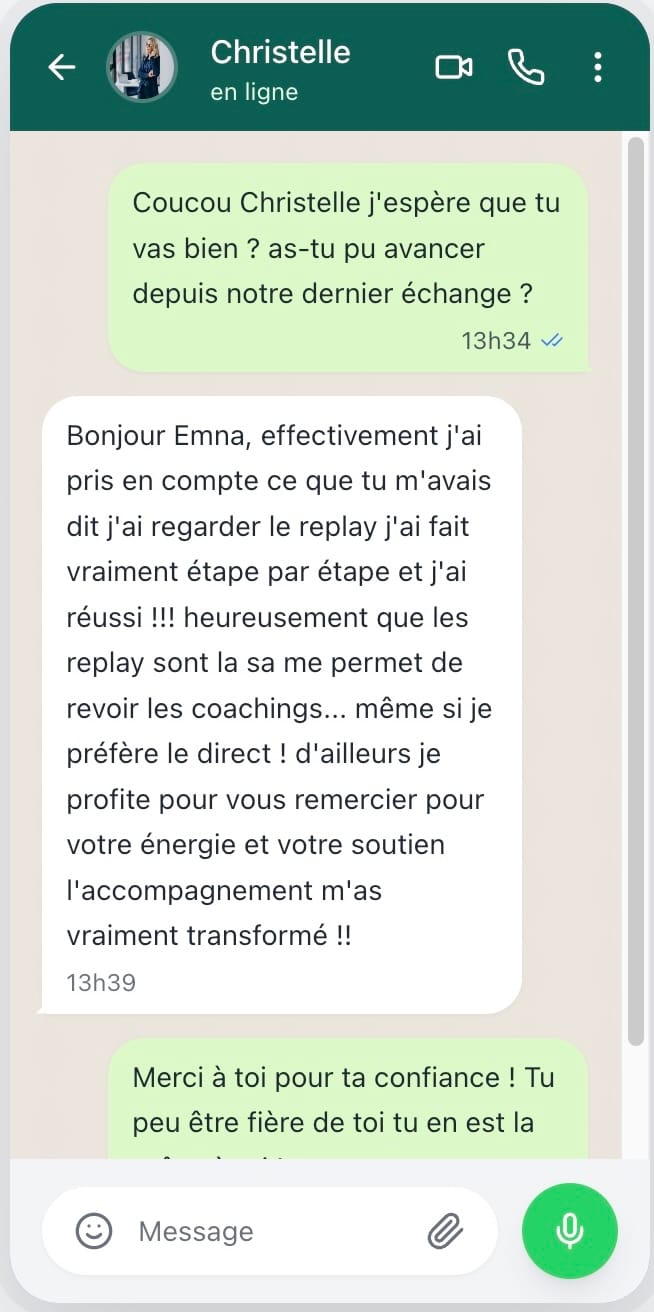 Témoignage WhatsApp 1