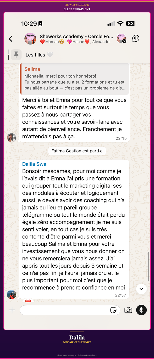 Témoignage SheWorks