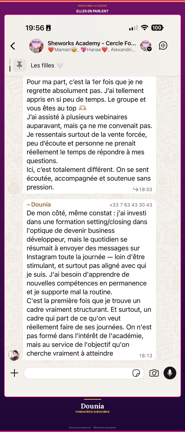 Témoignage SheWorks