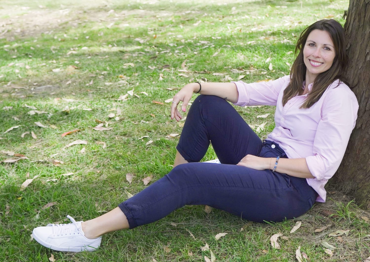 Sophie sitting on the grass