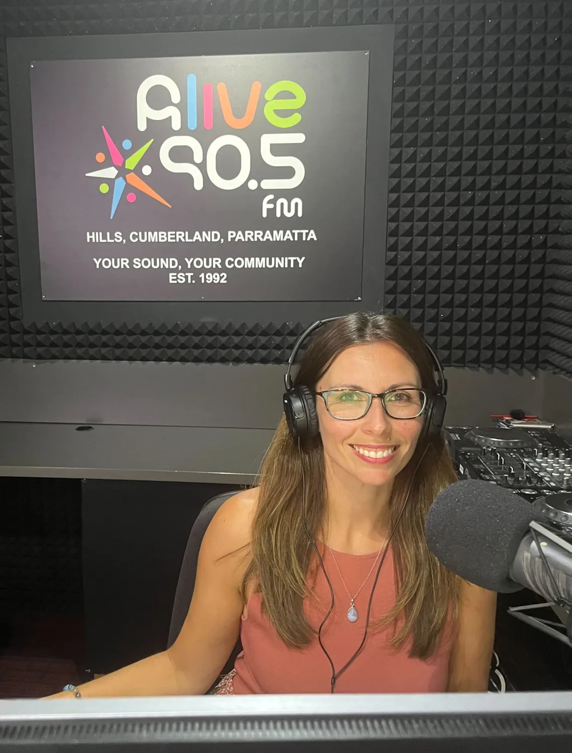 Sophie at the radio station