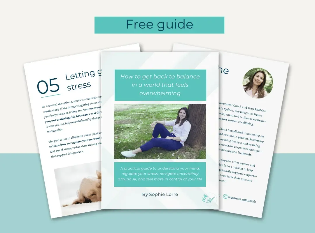 “How to get back to balance when life feels overwhelming” free guide