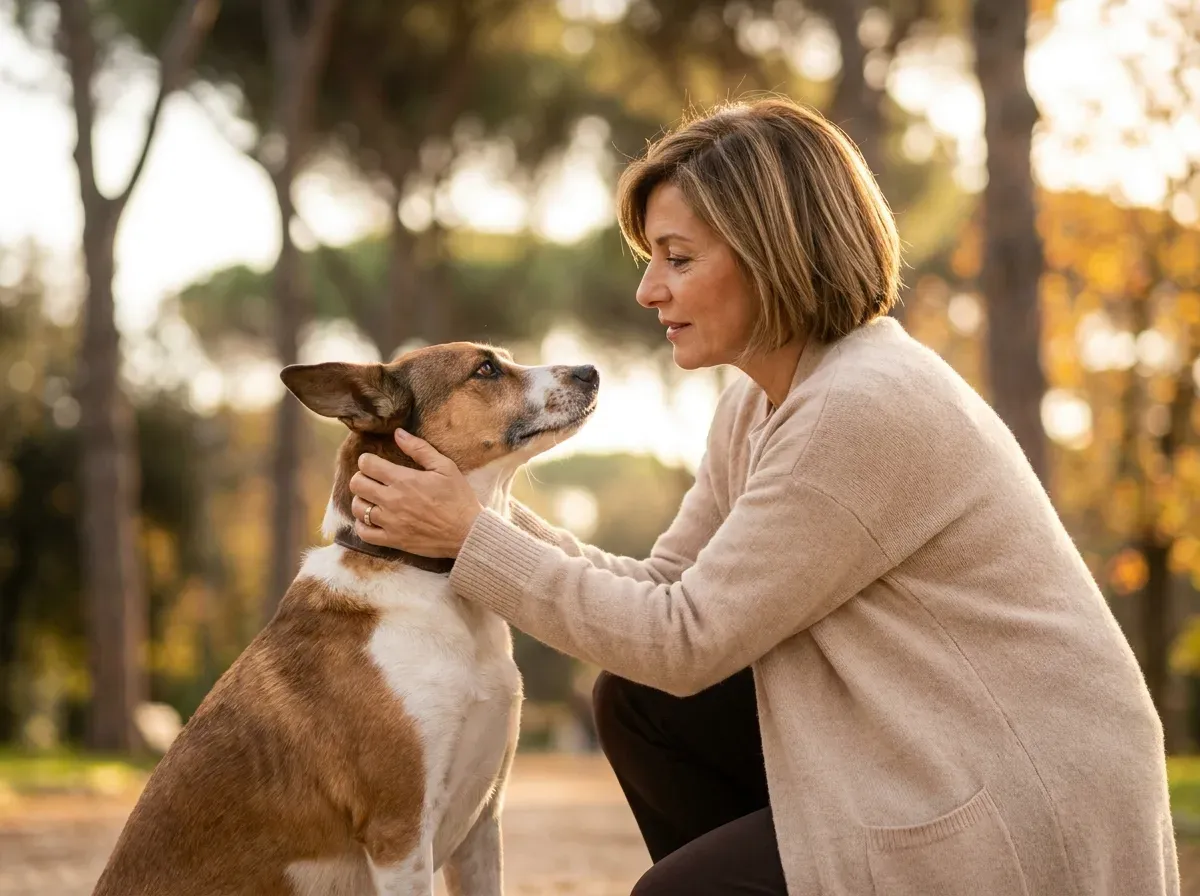 Giulia R. con la sua Birba al Villa Borghese