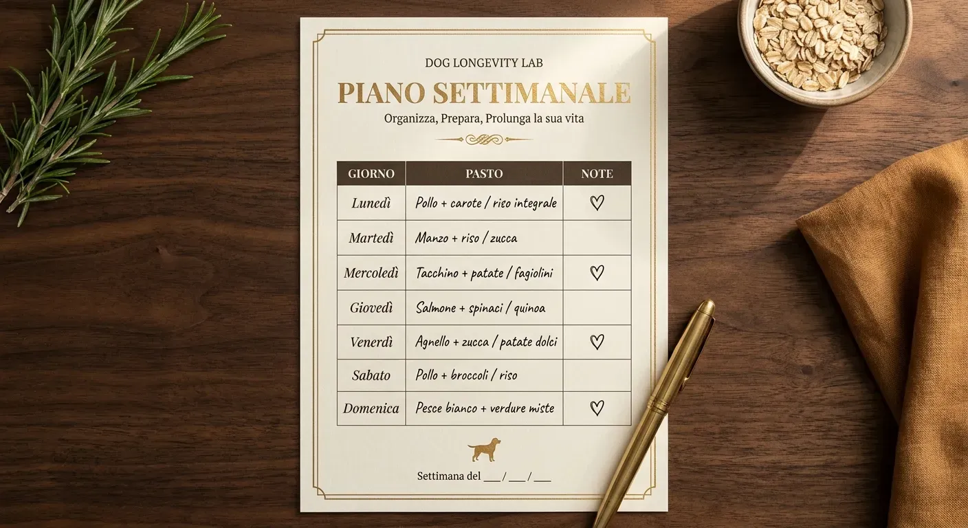Weekly Longevity Meal Planner stampato