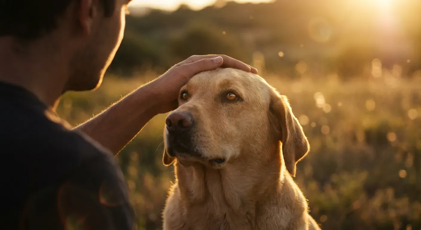 Momento di connessione tra proprietario e cane