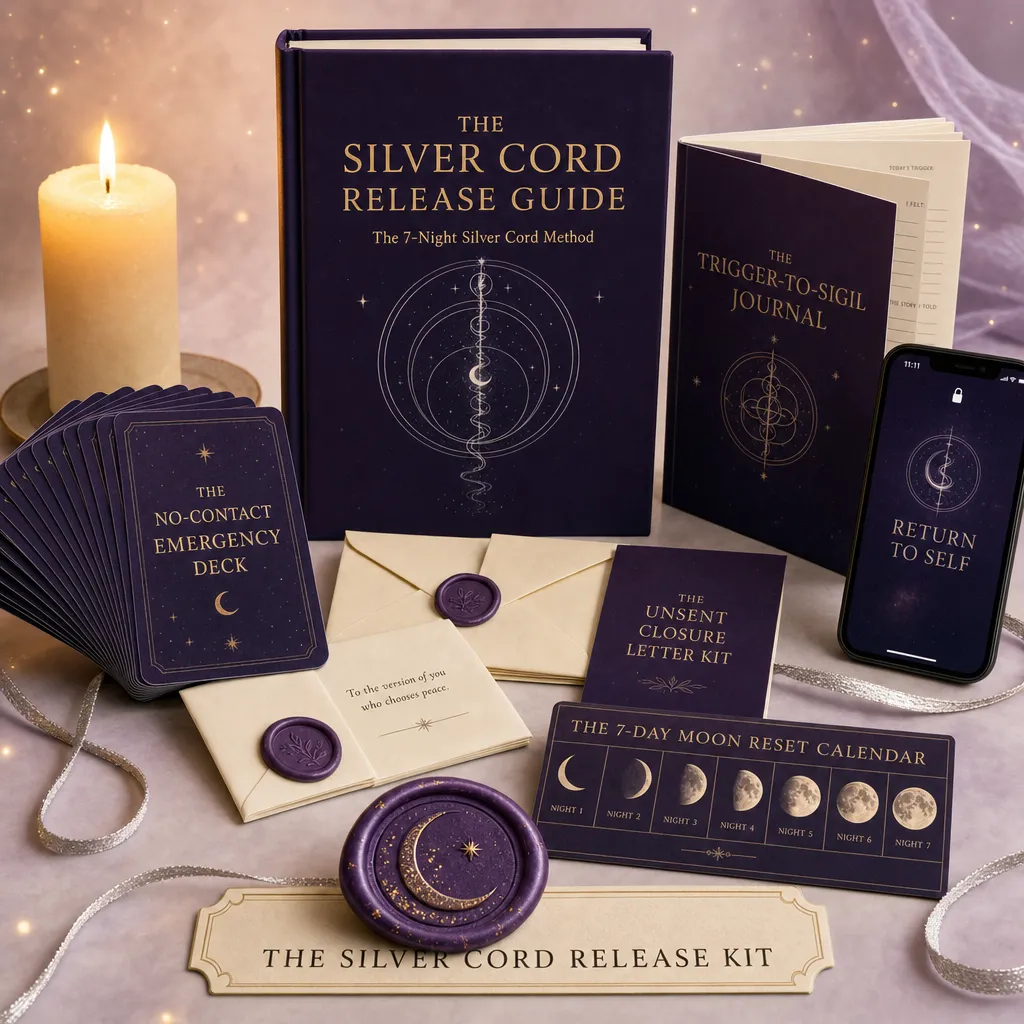 The Silver Cord Release Kit: guide, sigil deck, closure letters, phone pack and moon calendar